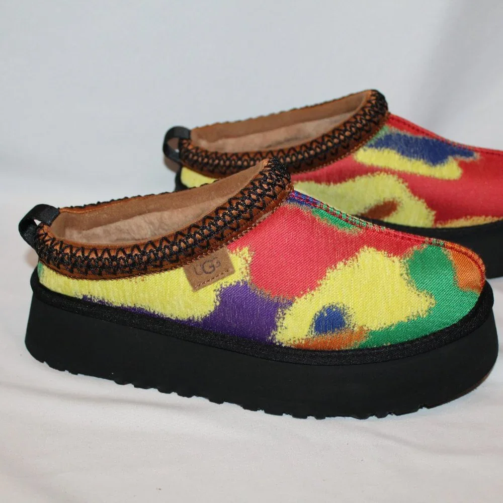 NIB UGG TAZZ PRIDEPOP PLATFORM SHEARLING LINED SLIPPERS - Picture 3 of 8